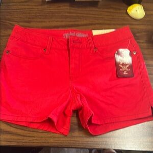 Faded Glory Red Jean Shorts Classic Style